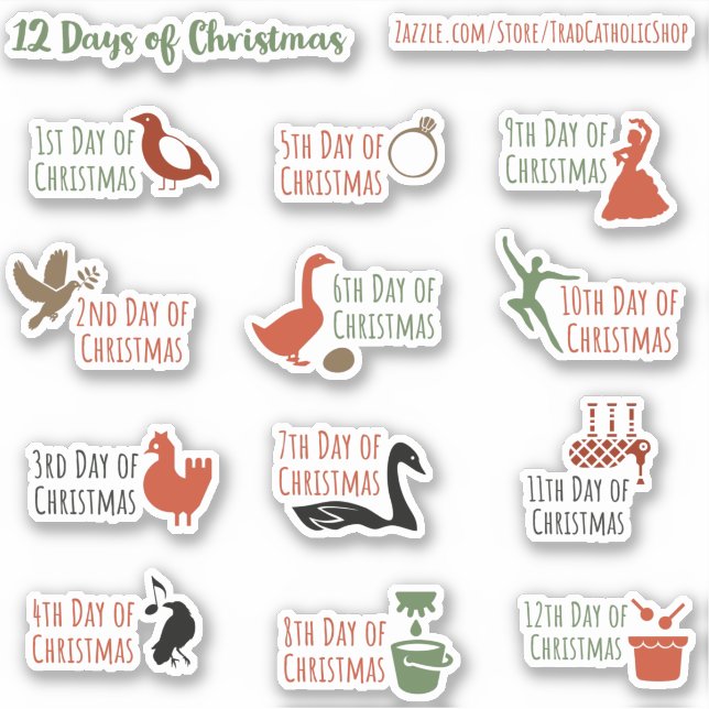 12 días de pegatinas navideñas para el diario de p (Anverso)