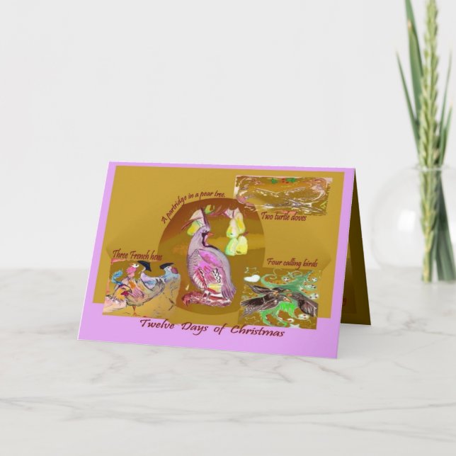 12 días de tarjeta de felicitación del navidad (Anverso)