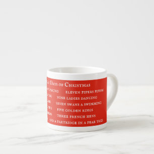 12 DÍAS LETRA Taza de Espresso / Rojo
