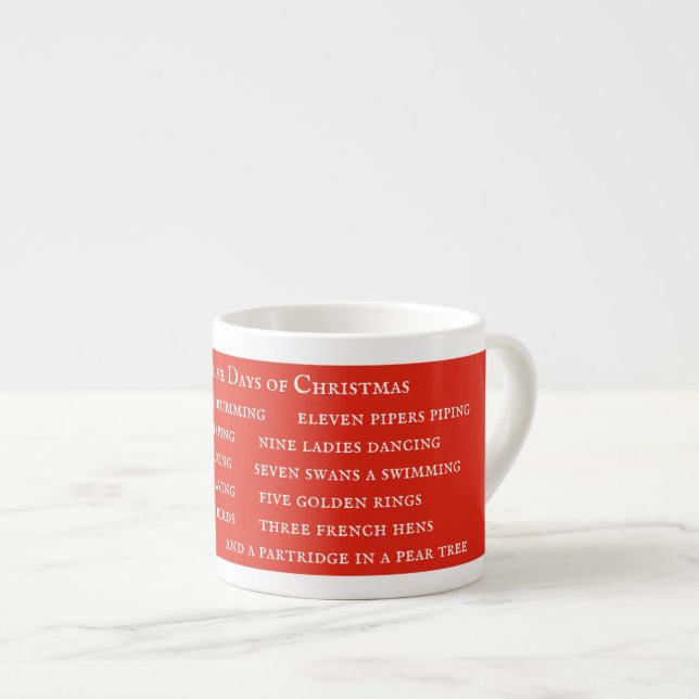 12 DÍAS LETRA Taza de Espresso / Rojo (Derecha)