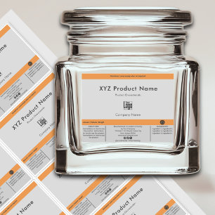 12 Etiquetas de producto de Naranja negro gris mín