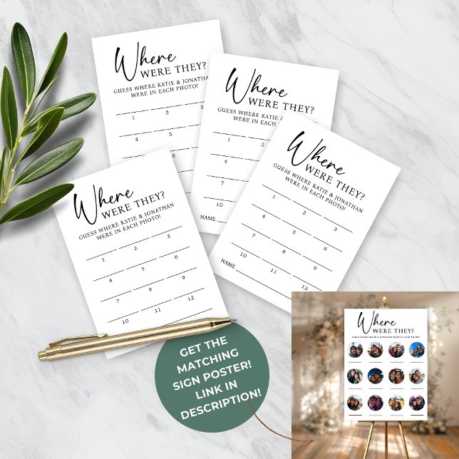 12 Foto Donde Estaban Adivagando Tarjeta (12 Photo Where Were They Game Guess Cards)