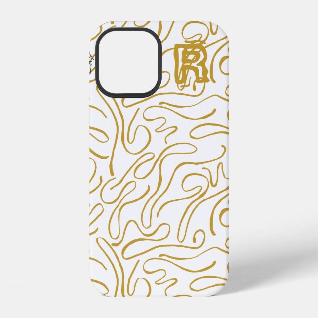 12 Funda Chic Gold Monogram Case-Mate para iPhone (Reverso )