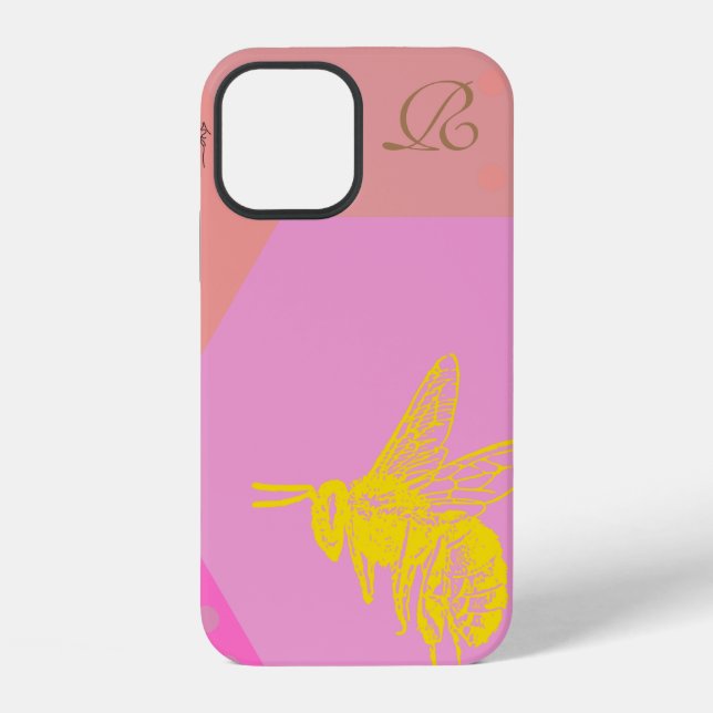 12 Funda para iPhone Case-Mate con Monograma de Abeja (Reverso )