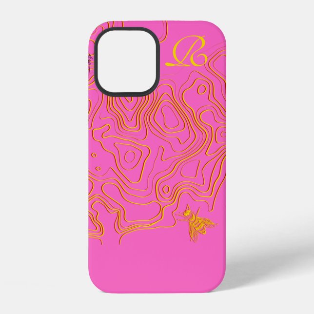 12 Funda para iPhone Case-Mate Monograma de Abeja Ama (Reverso )
