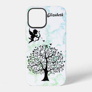 12 Funda para iPhone Cool Trendy Green Marble, Tree C