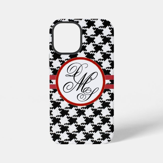12 Mini Funda para iPhone con estampado de houndstooth per (Reverso )