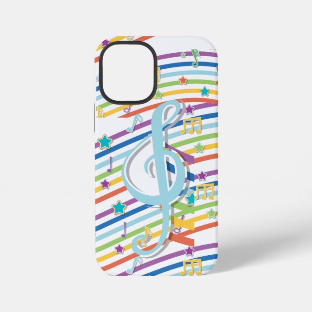 12 Mini Funda para iPhone Notas Musicales (Reverso )