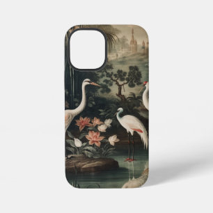 12 Mini Funda para iPhone Regency Tropical Crane & Lost Pa