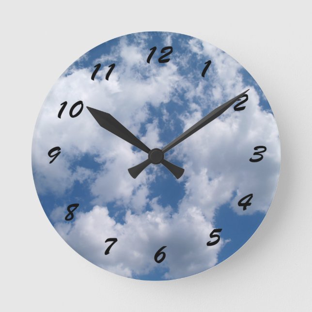 12 opciones numéricas a elegir: reloj cielo nublad (Anverso)