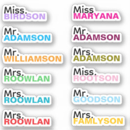 (12 Pack Colorido) Etiquetas Personalizadas con el