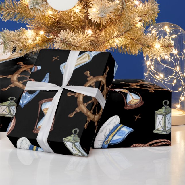 #12 Papel de envolver de paraíso náutico "grande" (Vacaciones)