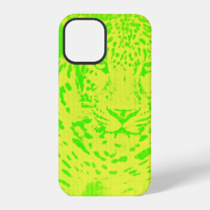 12 Pro Funda para iPhone vintage retrato de leopardo verd