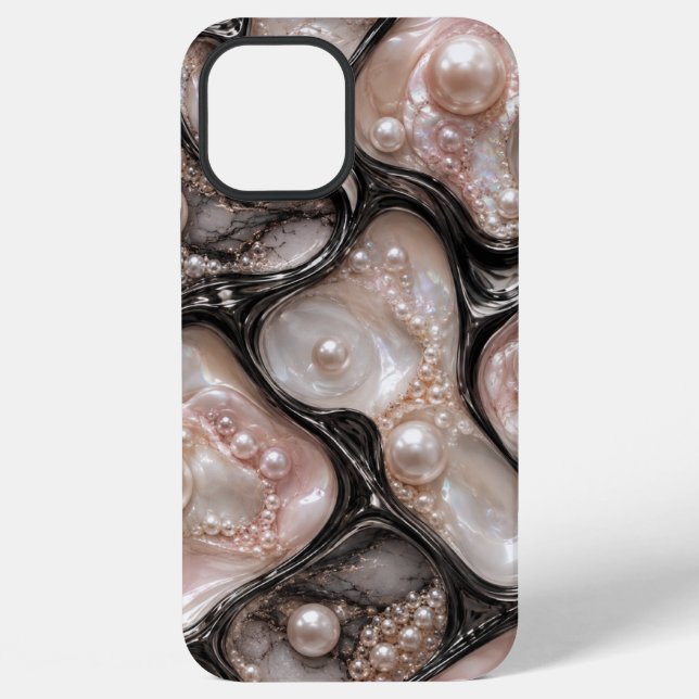 12 Pro Max funda para iphone estilo perla negra (Reverso )