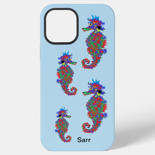 12 Pro Max Funda para iPhone / iPad : Caballitos de mar (Reverso )