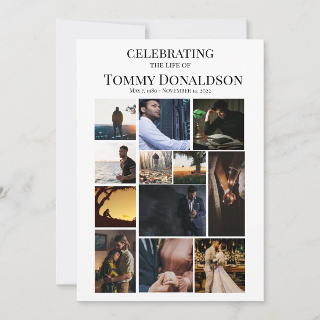 12 Programa de funerales de Collage de fotos de te (Anverso)