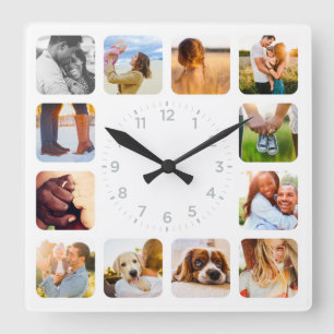 12 Reloj de pared de números grises redondeado co