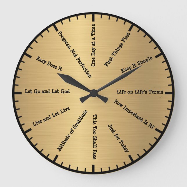 12 Step Sobriety Limpiar y Sober eslóganes Reloj d (Anverso)