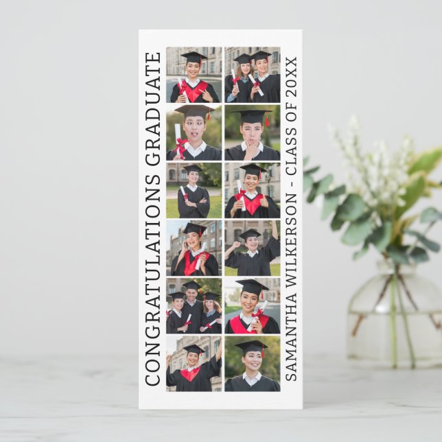 12 Tarjeta de graduado de felicitaciones a Collage (Anverso de pie)