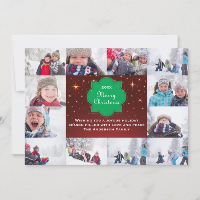 12 Tarjeta de Navidades del Collage navideño de Fo (Anverso)