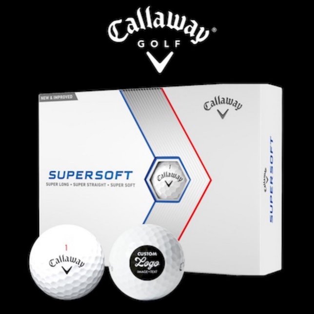 12 x Pelotas de Golf Callaway Supersoft con Logoti (Box of 12 Callaway Supersoft custom logo golf balls.)