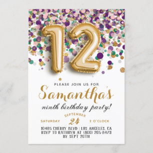12a Invitación a Confetti por el cumpleaños