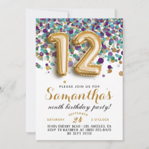 12a Invitación a Confetti por el cumpleaños