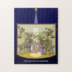 12mo Día de rompecabezas del navidad (12 batería