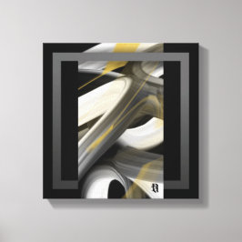 12x12" Arte abstracto de tendencia en lienzo negro