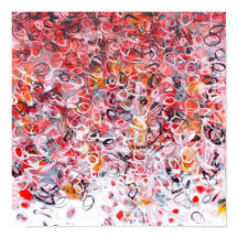 12x12 Resumen Impresión de arte moderno rojo negro