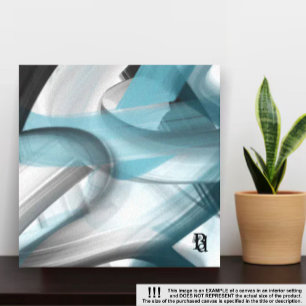 12x12" Tendencia Resumen de lienzo de arte azul bl