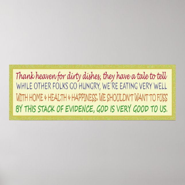 12x36 Poster - Decoración de cocina (Frente)