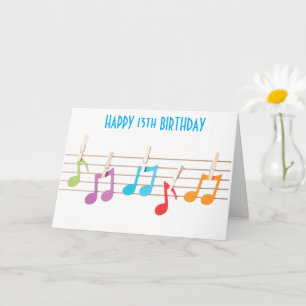 **13º CUMPLEAÑOS** NOTAS MUSICALES DESEOS DE CUMPL