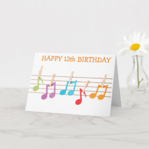 **13º CUMPLEAÑOS** NOTAS MUSICALES DESEOS DE CUMPL