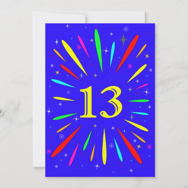 13.ª explosión de invitación a fiesta de cumpleaño (Anverso)