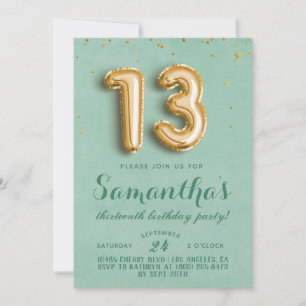 13.ª Invitación a Confetti de Cumpleaños