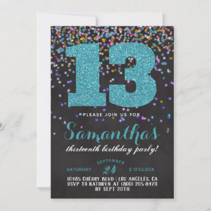 13.ª Invitación a Confetti de Cumpleaños