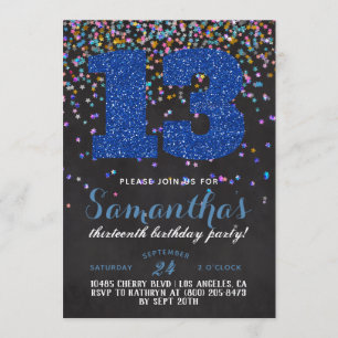13.ª Invitación a Confetti de Cumpleaños