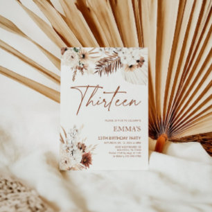 13.ª Invitación a cumpleaños Boho Pampas
