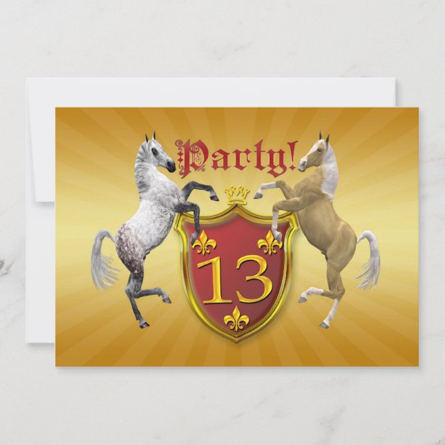 13.ª invitación a la fiesta de cumpleaños con escu (Anverso)