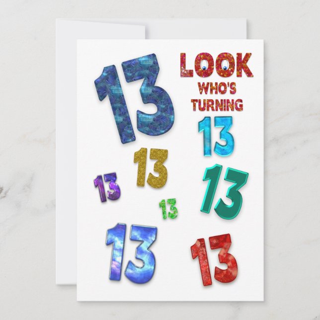 13.ª invitación a la fiesta de cumpleaños, números (Anverso)