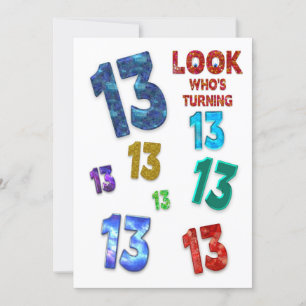 13.ª invitación a la fiesta de cumpleaños, números