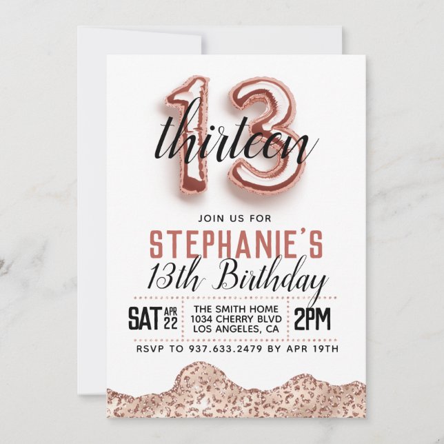 13.ª invitación a Rosa de oro por cumpleaños (Anverso)