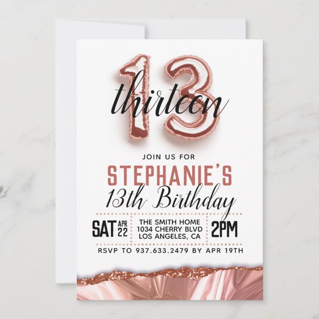 13.ª invitación a Rosa de oro por cumpleaños (Anverso)