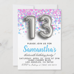 13.ª invitación de cumpleaños