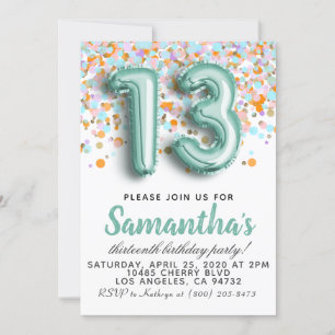 13.ª invitación de cumpleaños