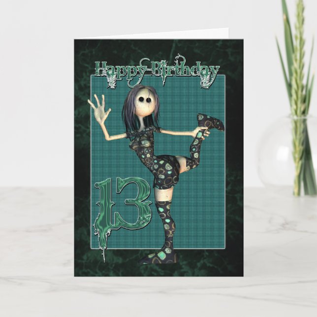 13.ª tarjeta de cumpleaños con la muñeca H.I.P Rag (Anverso)
