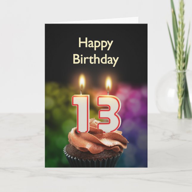 13.ª tarjeta de cumpleaños con velas (Anverso)