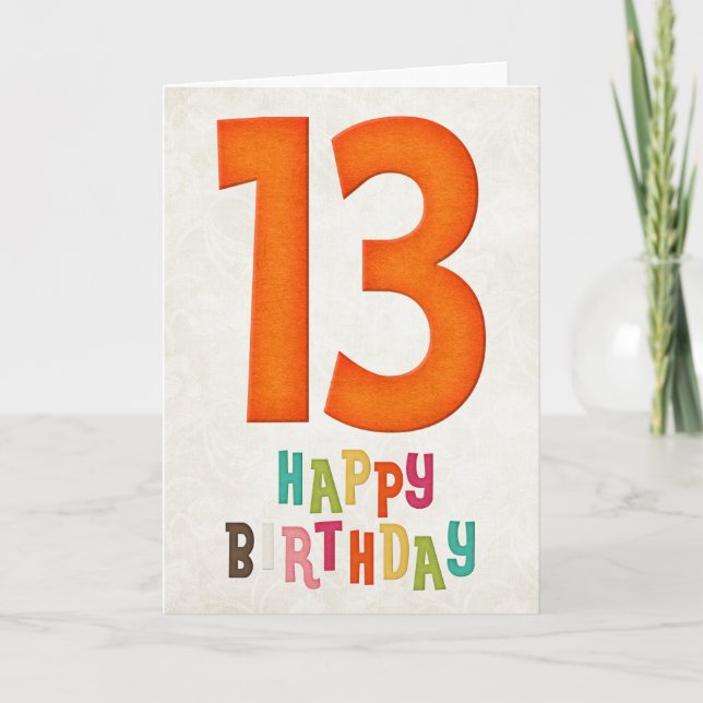 13.ª Tarjeta de cumpleaños feliz diseño 2 (Anverso)