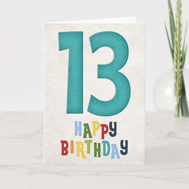 13.ª Tarjeta de cumpleaños feliz diseño 4 (Anverso)